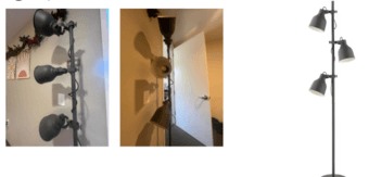 Hektar floor lamp with 3 spotlights, dark grey 1