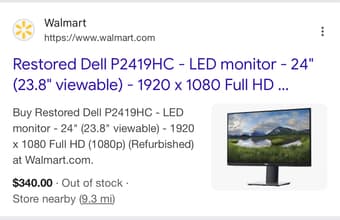 Dell 24" LED Monitor Full HD 1080p 4