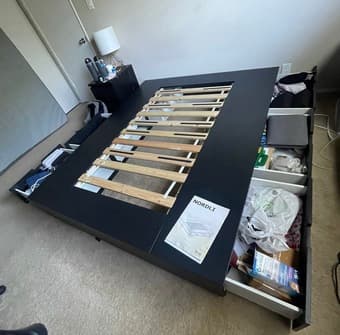 Ikea nordli Bed frame and Morgendal queen size Mattress 1