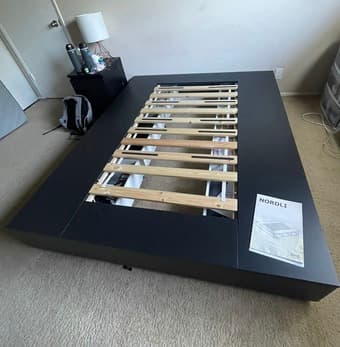 Ikea nordli Bed frame and Morgendal queen size Mattress 2