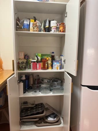 Tall White Pantry Cabinet – 4 Doors w/ Adjustable Shelves 3