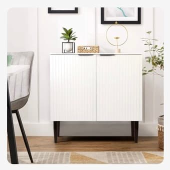 2-Door Accent Cabinet: White, Modern & Versatile 1