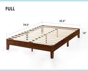 12 Inch Solid Wood Platform Bed and Extra Firm Mattress ZINUS 12 Inch 1