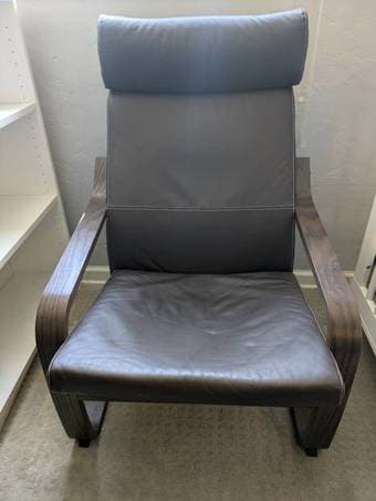 IKEA Brown Leather POANG chair 1