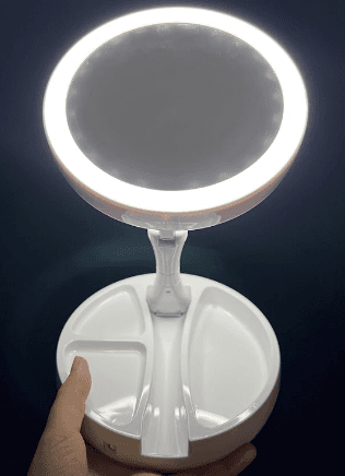 FOR SALE: Foldable Double-Sided Makeup Mirror (with lights!) 1