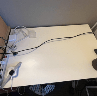 white office table and grey office chair 2