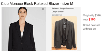 Club Monaco Black Relaxed Blazer (Womens) - size M 1