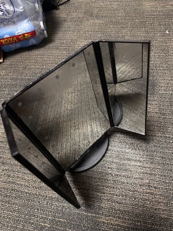 3-Sided Foldable Desk Mirror w/ lights + small tray 1