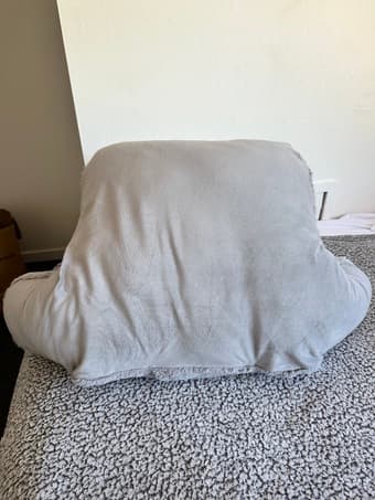 Backrest gray fluffy pillow 2