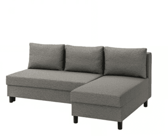 Ikea 3-seat sleeper sofa with chaise, Knisa gray-beige, ÄLVDALEN 1