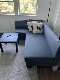Ikea 3-seat sleeper sofa with chaise, Knisa gray-beige, ÄLVDALEN 2