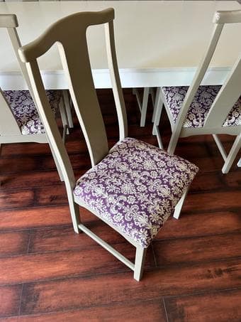For Sale: Large white dining table + 6 Chairs 4
