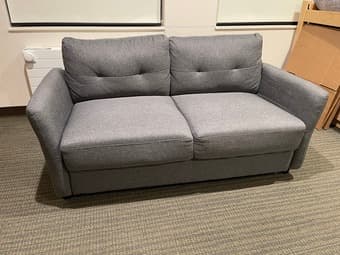 Zinus 62” Gray Fabric Loveseat 1