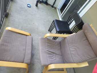 4 Ikea Adde Chairs, Ikea Poang armchair with ottoman and Sleeper Sofa 4