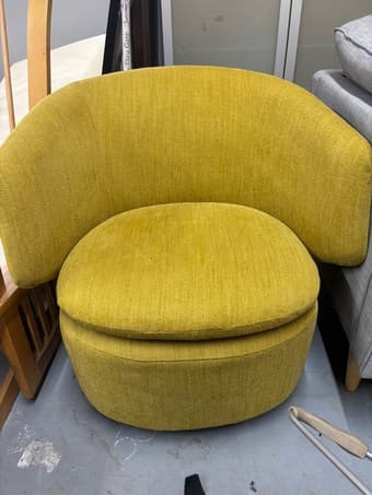 West elm mustard yellow swivel chair, so cute and hardly used! 1