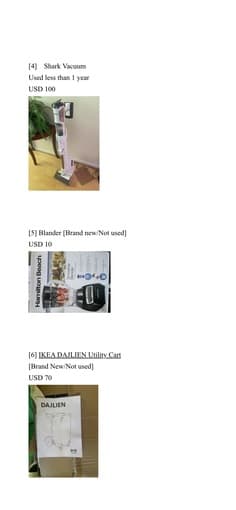 Moving out sale: Pinter, Bike, Rice Cooker, Vacuum, Blender, Cart 2