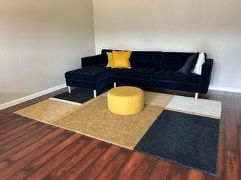 Sofa, including a stool, cushions & blanket – Great condition! 1