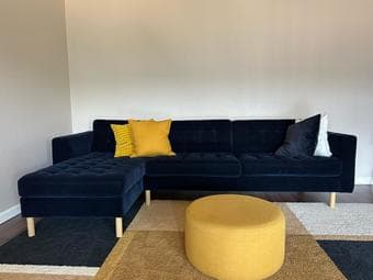 Sofa, including a stool, cushions & blanket – Great condition! 2