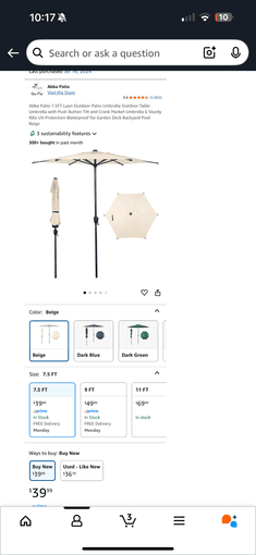 Outdoor / Patio Umbrella + Base 2