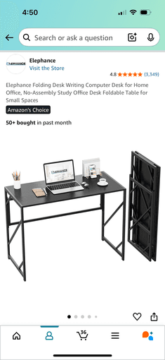 Black Folding Desk, Lightly Used 1