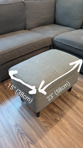 Large L-shaped couch / sofa + foot stool 4