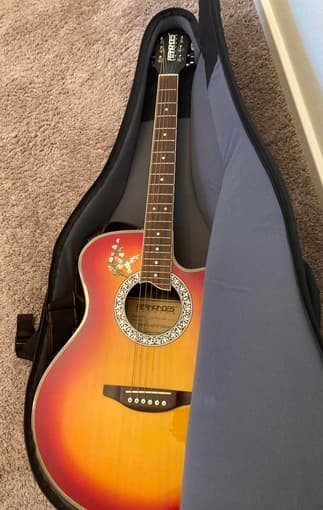 Electric Acoustic Sunburst Guitar + Bag 4