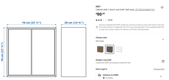IKEA Eket Cabinet with 2 doors and shelf 2