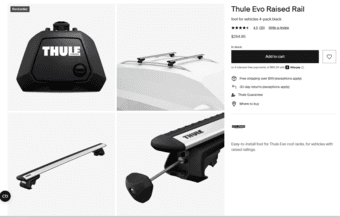 Thule Roof Rack – Evo Raised Rail Feet 710401 – Fits Most Cars 1