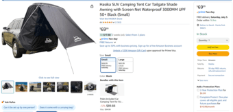Tailgate Car Tent – Fits Most SUVs, Vans, and CUVs – Quick Setup Campi 1