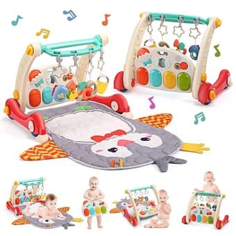 JoyStone 4 in 1 Baby Gym Play Mat&Baby Learning Walker, Baby Activity 1