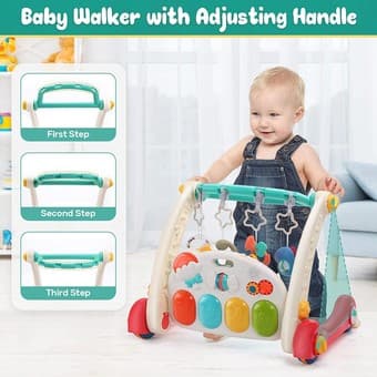 JoyStone 4 in 1 Baby Gym Play Mat&Baby Learning Walker, Baby Activity 2