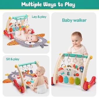 JoyStone 4 in 1 Baby Gym Play Mat&Baby Learning Walker, Baby Activity 3