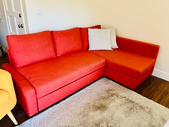 Moving Sale [Ikea sleeper sectional, 50" TV, Ikea bed set, brand new a 1
