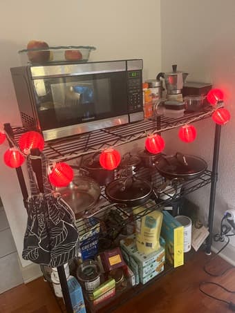 3-tier black wireframe metal shelf 1