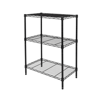 3-tier black wireframe metal shelf 4