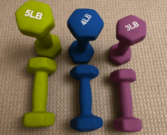 Vinyl Dumbbell Set – 5 lb, 4 lb, 3 lb Pairs 1