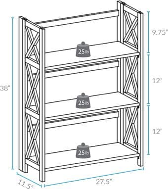 3-tier solid wood shelf 3