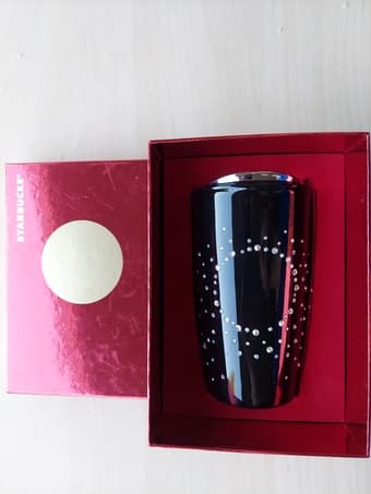 Starbucks Swarovski Crystal Black 12oz Tumbler Mug Limited Edition New 1