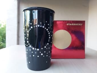 Starbucks Swarovski Crystal Black 12oz Tumbler Mug Limited Edition New 2