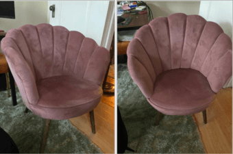 Pink velvet chair 1