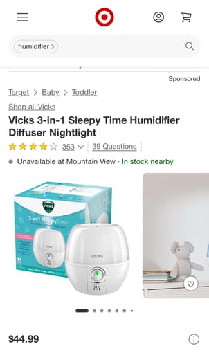 Vicks 3-in-1 sleepy time Humidifier diffuser 2