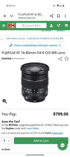 **Brand New** Fujifilm 16-80 F4 OIS WR Lens 3