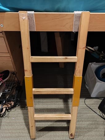 Custom-Made Wooden Ladder – Fits EVGR D Lofted Beds 1