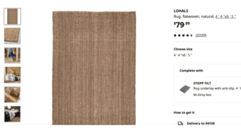Large Woven Natural Rug + Free Foot Mat for only $15! 1