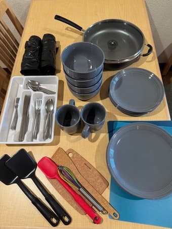 Kitchen ware Plates Mugs and Pan 1