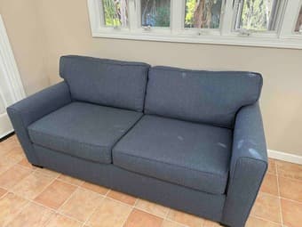 Blue fabric sofa 2