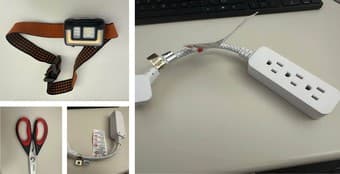 Small items, 1-3power extension, head light and scissor 1