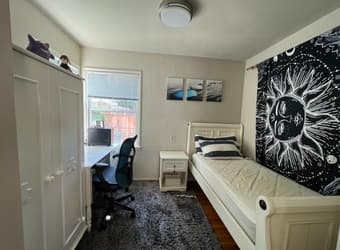 Twin XL bed and children wardrobe 1