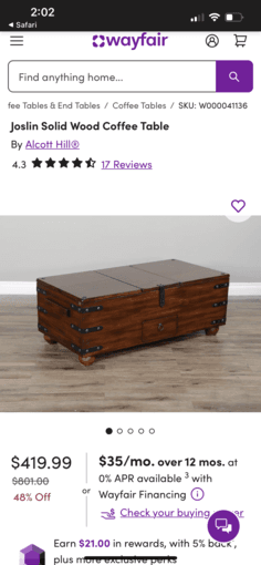 Wooden Trunk Coffee Table 3