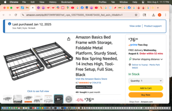 Wayfair full size mattress and Amazon bed frame 4